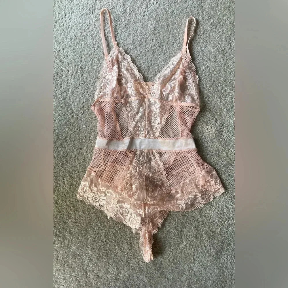 Lace Mesh Teddy Pink Size Medium
